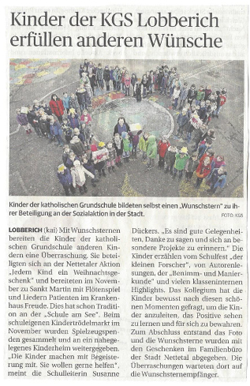 Kinder der KGS Lobberich erfüllen anderen Wünsche