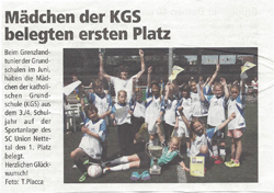 Mädchen der KGS belegten ersten Platz