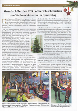 Grundschüler der KGS Lobberich schmücken den Weihnachtsbaum im Bundestag