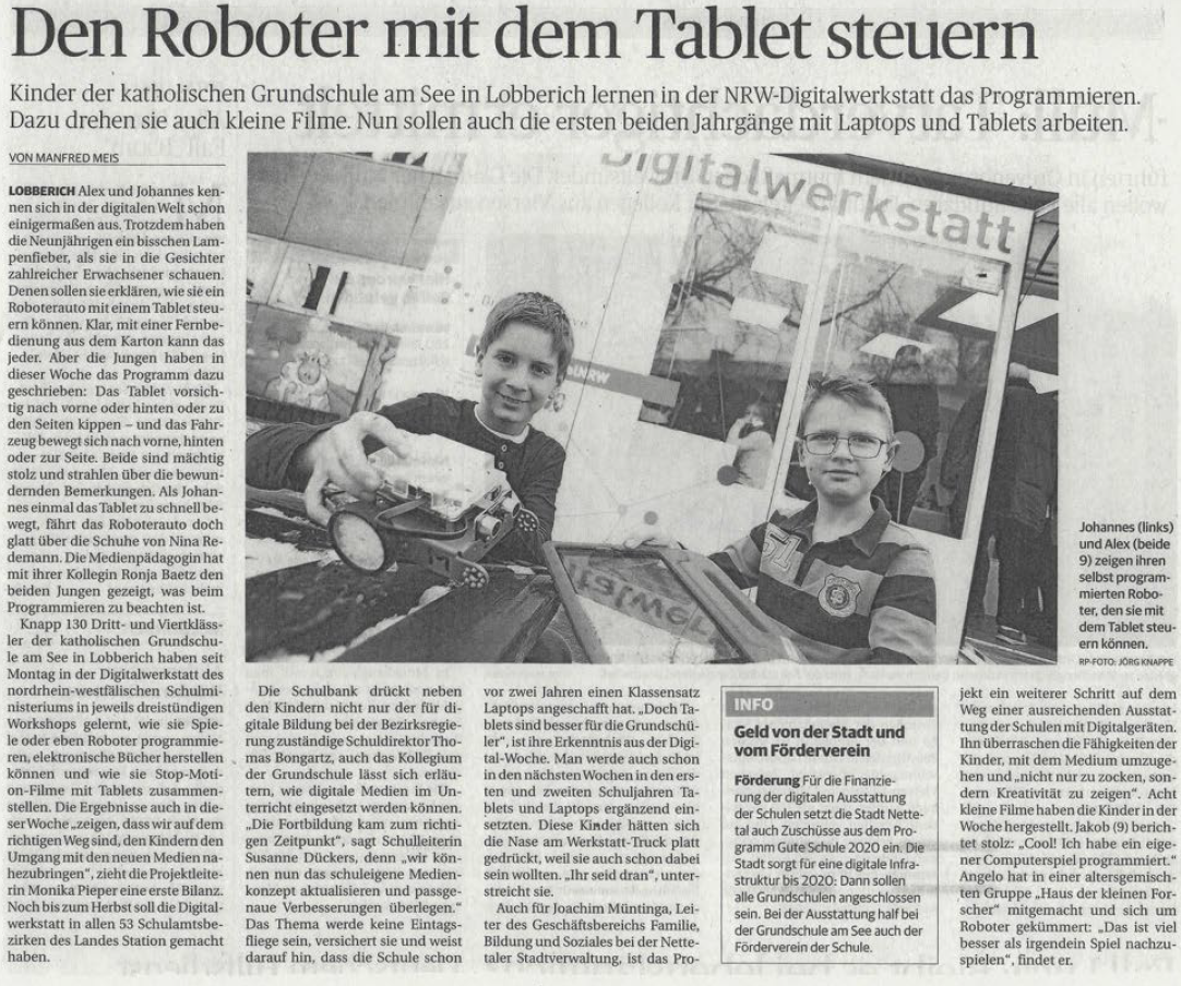 Den Roboter mit dem Tablet steuern