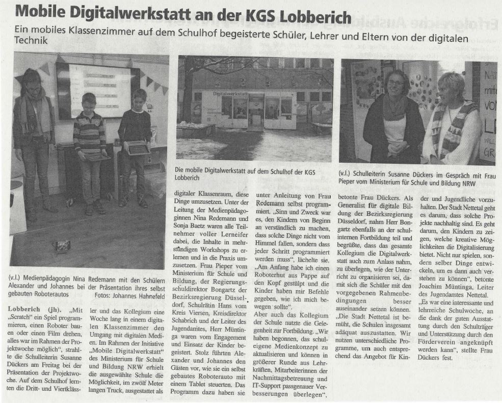 Mobile Digitalwirtschaft der KGS Lobberich